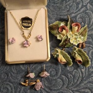 English Bone China Jewelry Lot 2 A-189